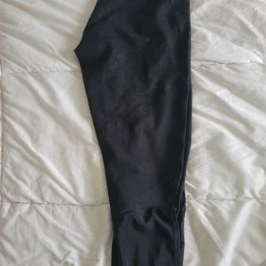 Zone High Waisted 7/8 Black Clear Glitz with sheer panels. Size L